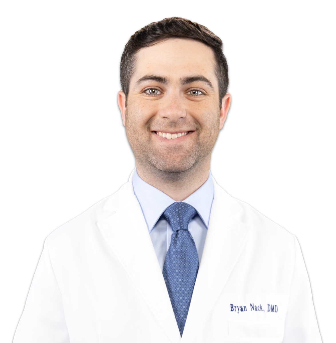 Dr. Bryan Nack portrait in white coat and tie